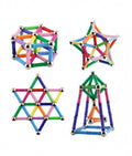 Set de constructie 3D, Magnetspiel, magnetic, multicolor, 50 piese