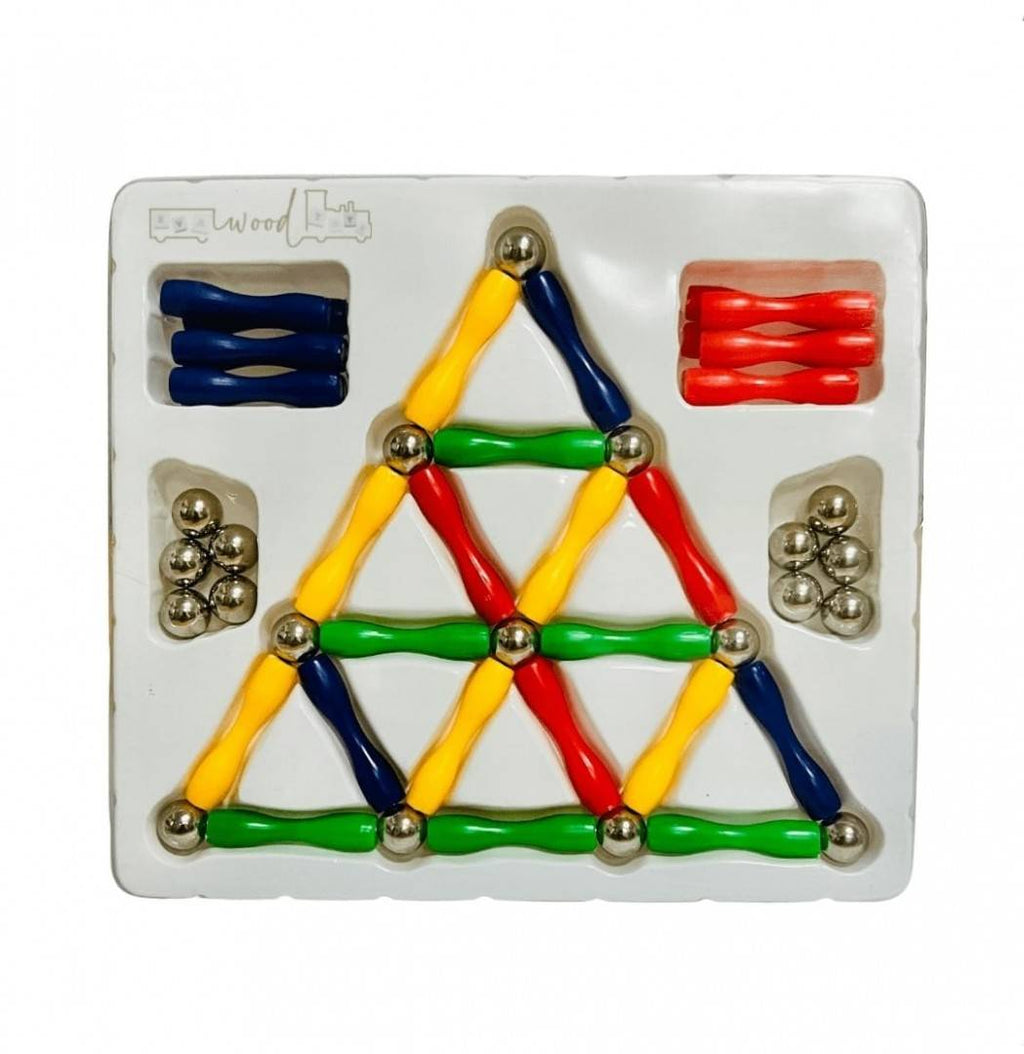 Set de constructie 3D, Magnetspiel, magnetic, multicolor, 50 piese