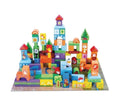 Set de constructie cuburi, Animale , 100 piese din, lemn,