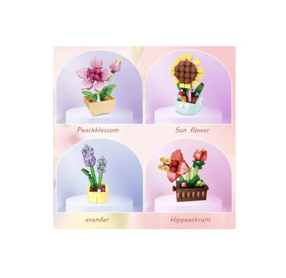 Set de constructie Flowers, tema floare, multicolor, 752 piese