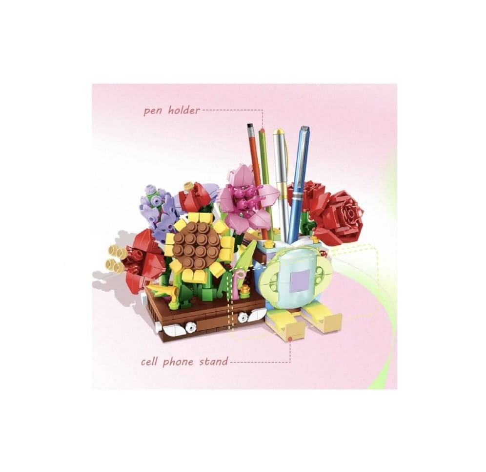 Set de constructie Flowers, tema floare, multicolor, 752 piese