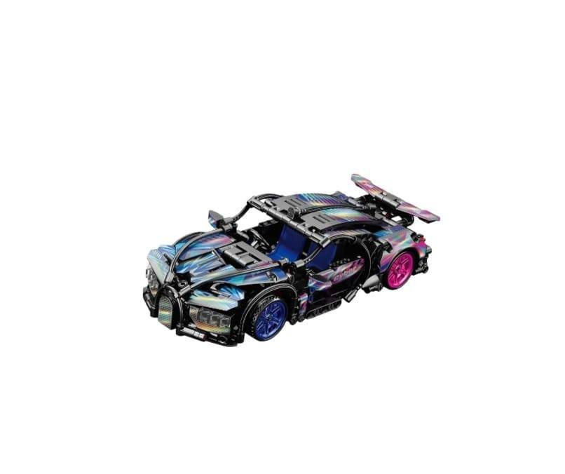 Set de constructie, Masinuta Bugatti, scara 1:18, negru/multicolor, 423 piese