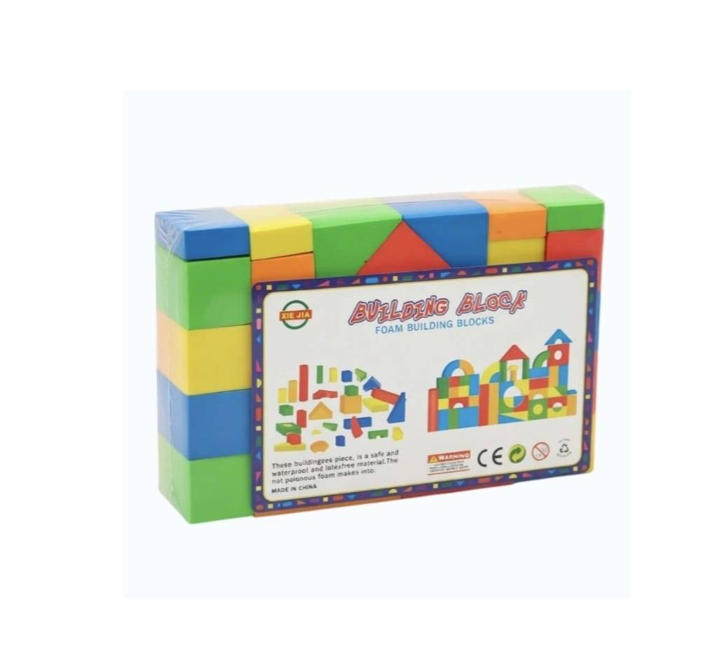 Set de construit, 29 Cuburi forme geometrice din burete, multicolor