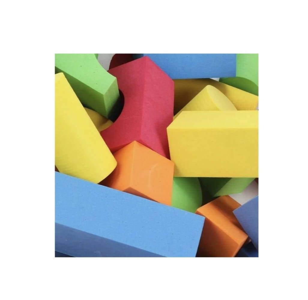 Set de construit, 29 Cuburi forme geometrice din burete, multicolor
