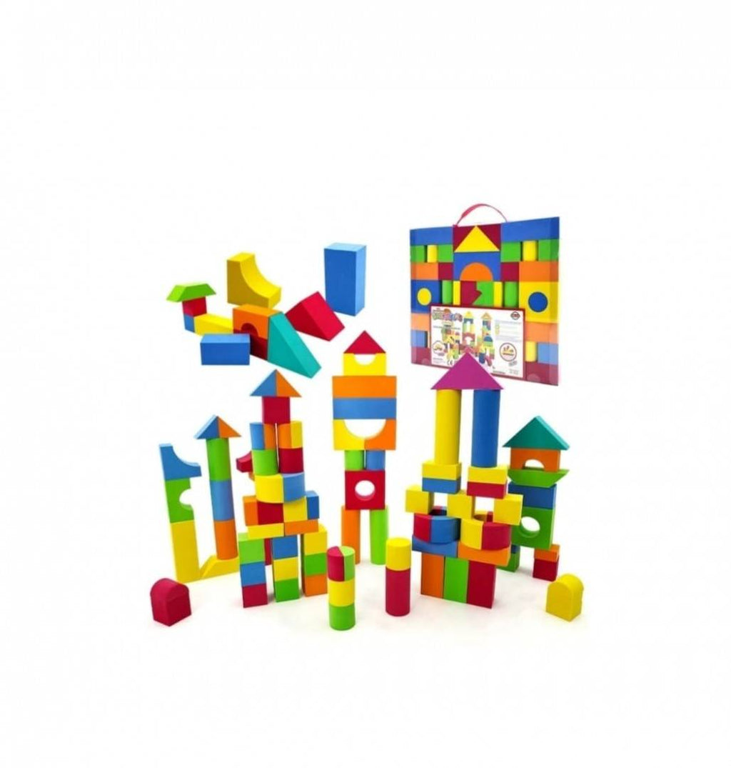 Set de construit, 46 Cuburi forme geometrice din burete, multicolor