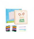 Set de cusut, Animale domestice, 4 modele, cu accesorii incluse, multicolor, lemn