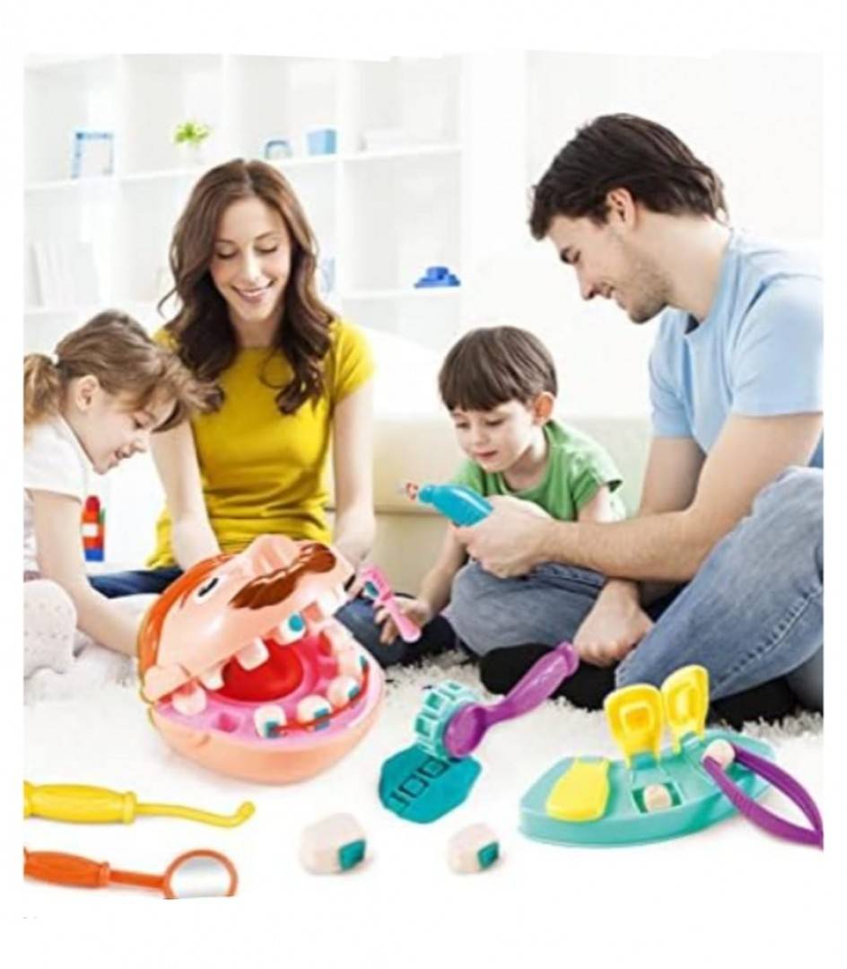 Set de joacă medicală cu plastilină, Stomatolog, multicolor