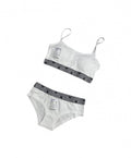 Set fetite, bustiera si chilot, bumbac, alb, marimea 11 ani - 16 ani