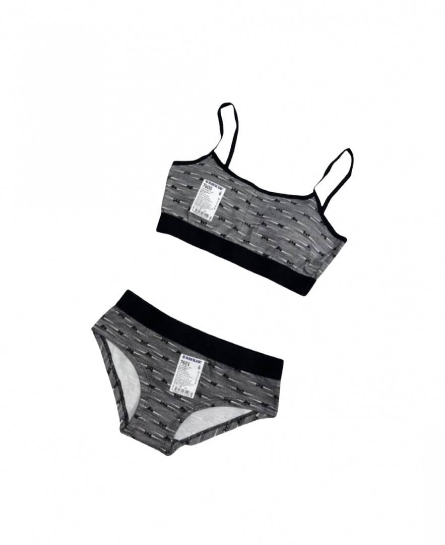 Set fetite, bustiera si chilot, bumbac, multicolor, marimea 11 ani - 16 ani