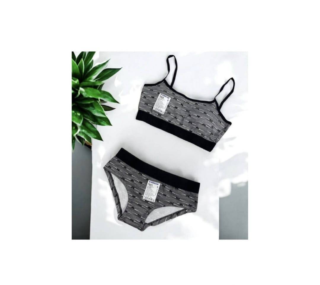 Set fetite, bustiera si chilot, bumbac, multicolor, marimea 11 ani - 16 ani