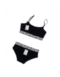 Set fetite, bustiera si chilot, bumbac, negru, marimea 11 ani - 16 ani