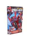 Set Figurina si Manusa lui Spiderman din material textil cu lansator si 2 sageti, rosu, 32 cm