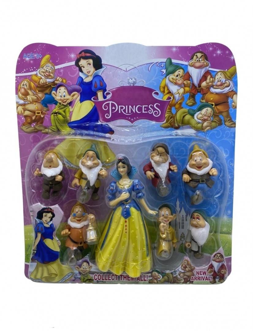 Set Figurine Alba ca Zapada si cei 7 pitici, multicolor, 9 cm