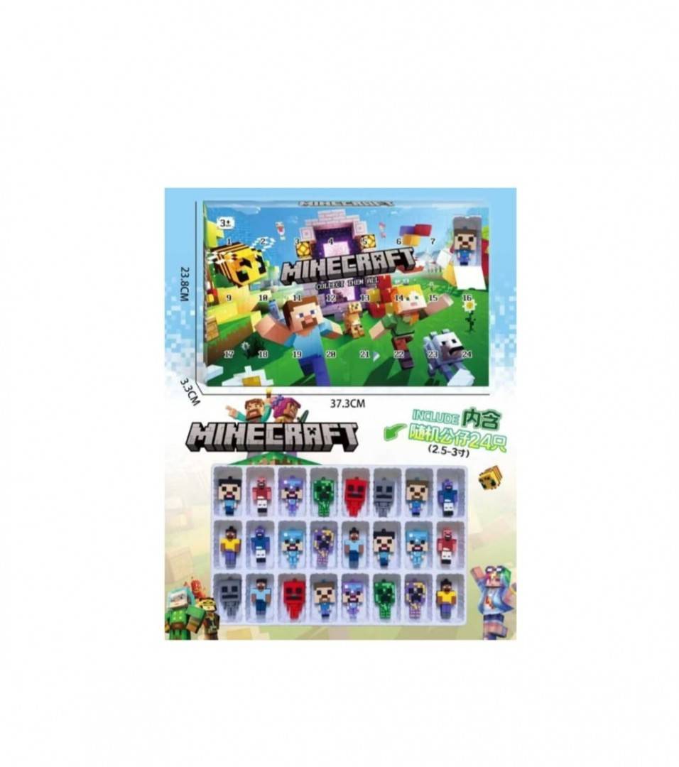 Set figurine Minecraft, tip breloc, colectie personaje, MASHASHOP, 24 buc, multicolor