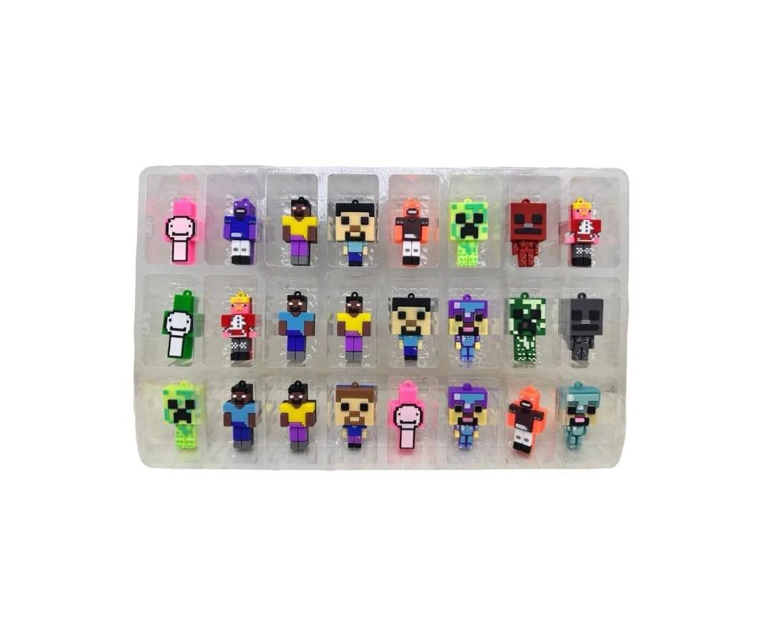 Set figurine Minecraft, tip breloc, colectie personaje, MASHASHOP, 24 buc, multicolor
