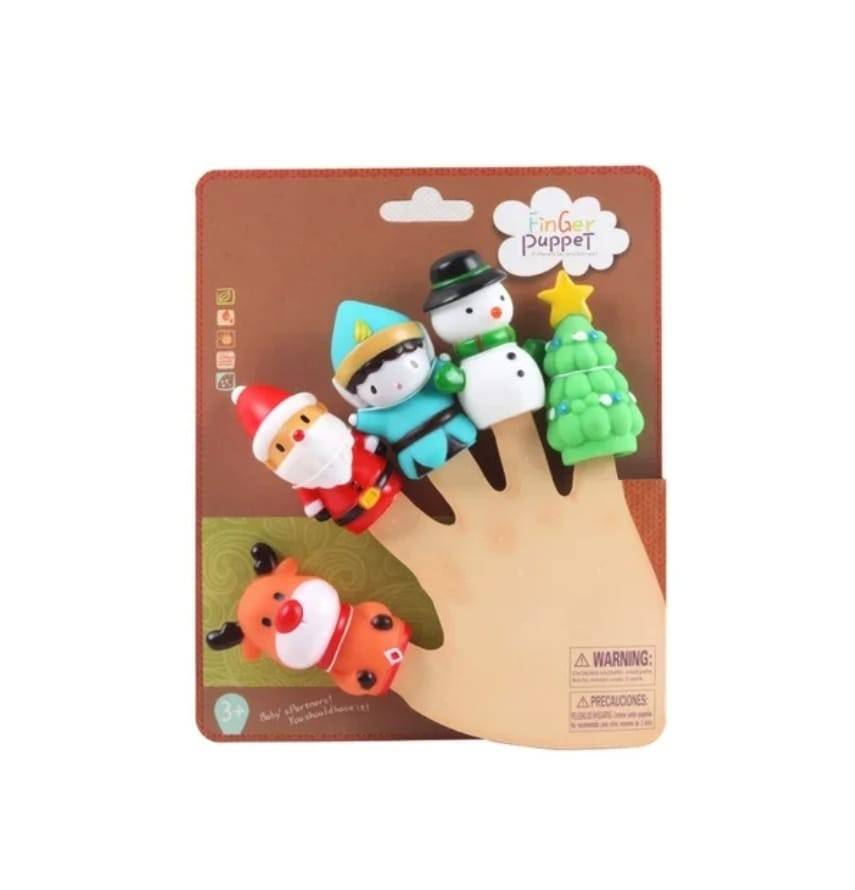 Set figurine pentru degete , Mos Craciun si prietenii sai , Finger toys