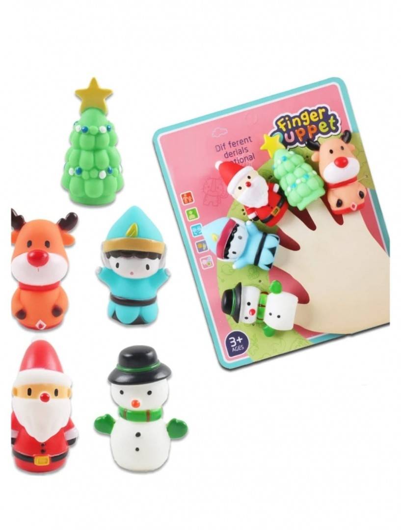 Set figurine pentru degete , Mos Craciun si prietenii sai , Finger toys