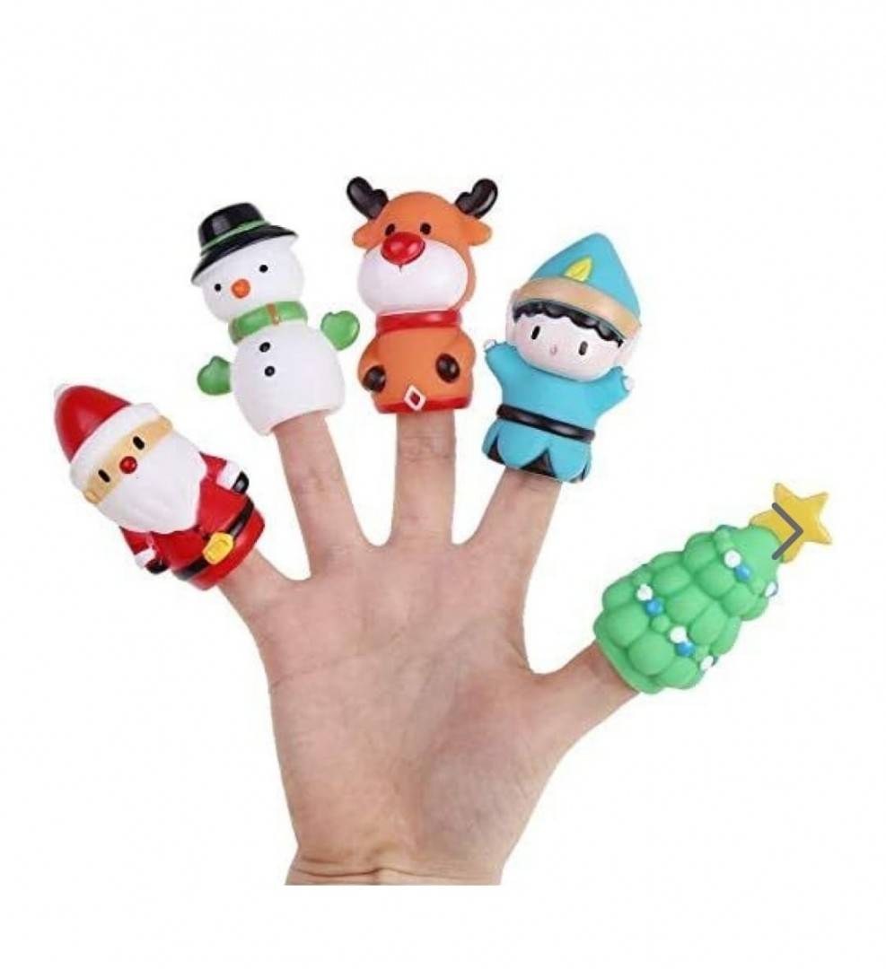 Set figurine pentru degete , Mos Craciun si prietenii sai , Finger toys