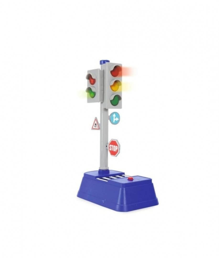 Set interactiv, Semafor cu semne de circulatie, 9 piese, multicolor