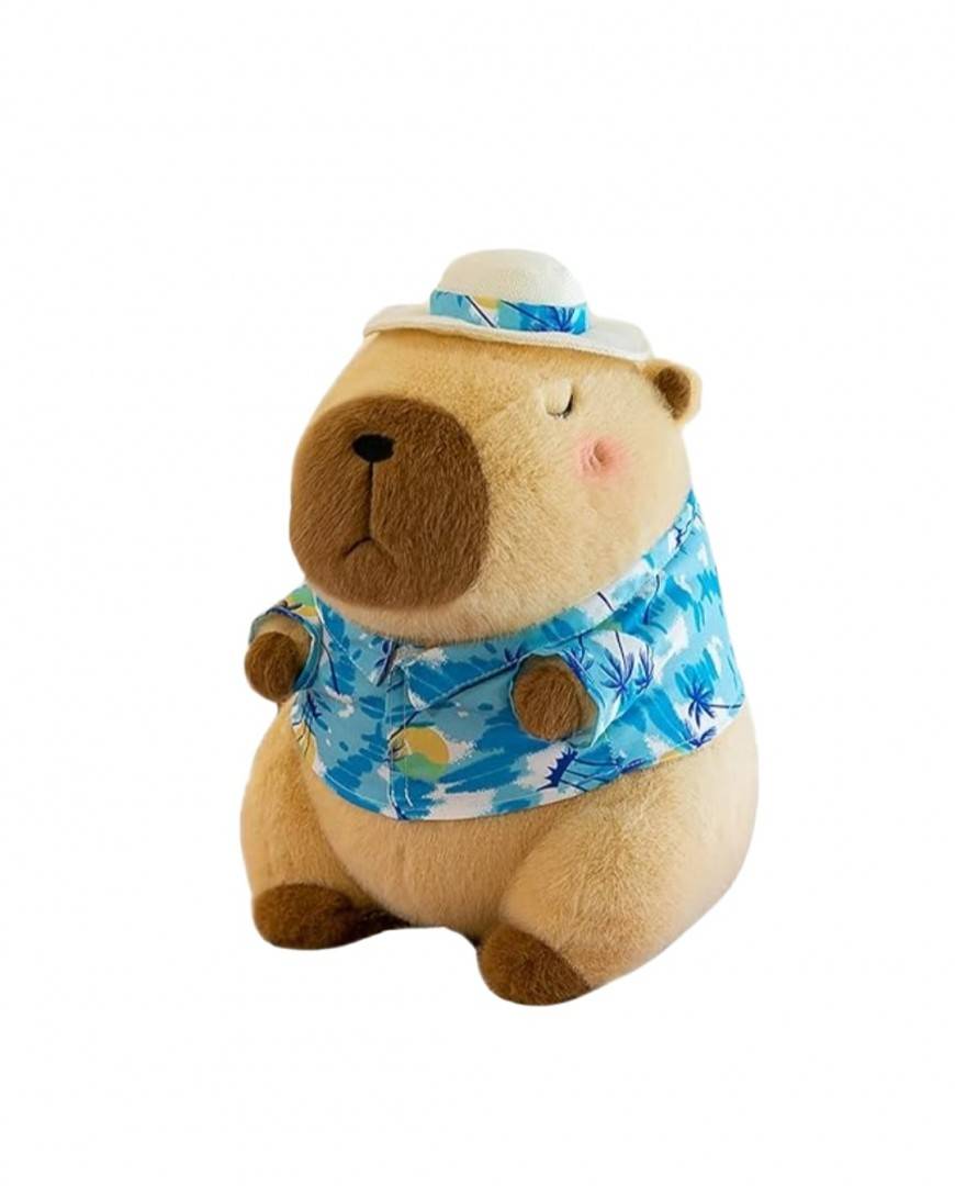 Set jucarie de plus si patura, Capibara, multicolor, 45 cm