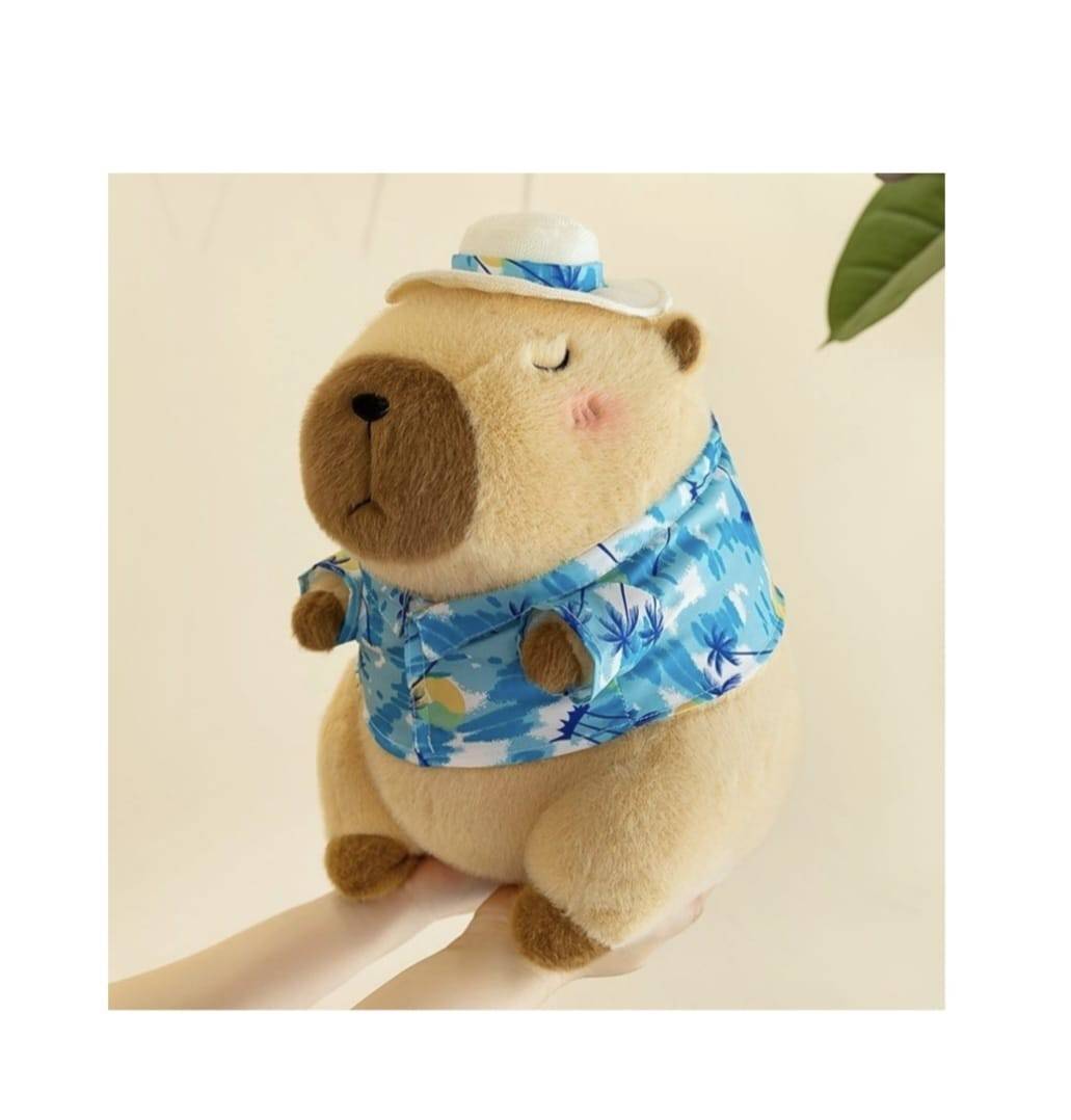 Set jucarie de plus si patura, Capibara, multicolor, 45 cm
