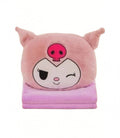 Set jucarie de plus si patura, Kuromi din seria Hello Kitty Sanrio, mov deschis