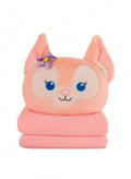 Set jucarie de plus si patura, Kuromi din seria Hello Kitty Sanrio, roz dechis