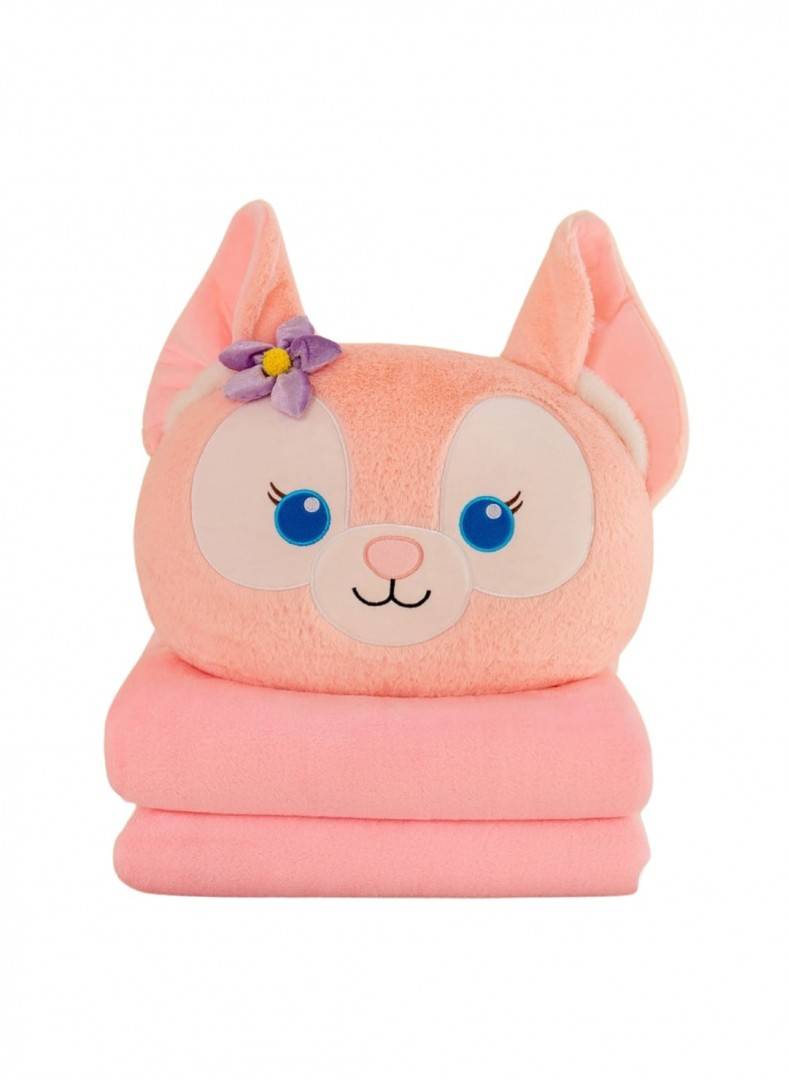 Set jucarie de plus si patura, Kuromi din seria Hello Kitty Sanrio, roz dechis