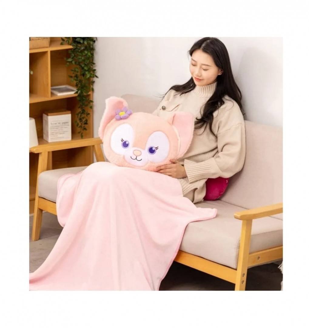 Set jucarie de plus si patura, Kuromi din seria Hello Kitty Sanrio, roz dechis