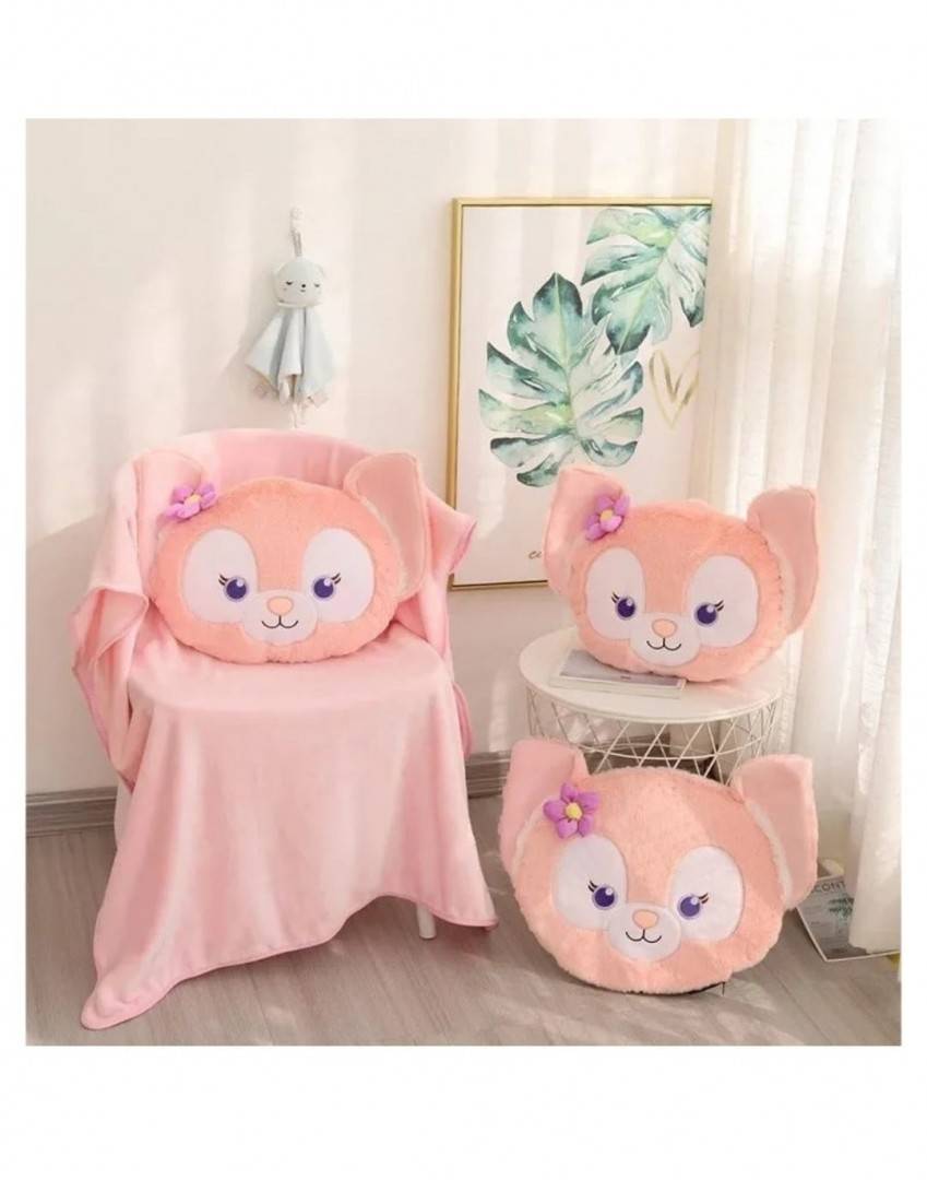 Set jucarie de plus si patura, Kuromi din seria Hello Kitty Sanrio, roz dechis