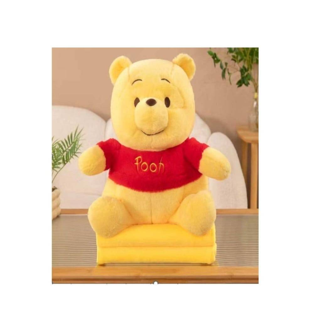 Set jucarie de plus si patura, Ursuletul Pooh, galben, 44 cm