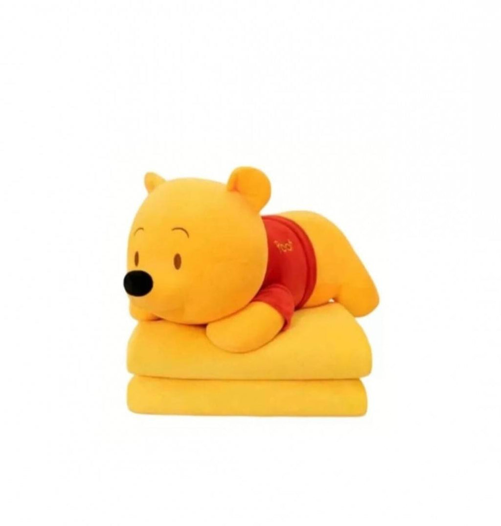 Set jucarie de plus si patura, Ursuletul Pooh, galben, 58 cm