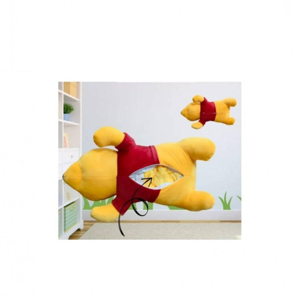 Set jucarie de plus si patura, Ursuletul Pooh, galben, 58 cm