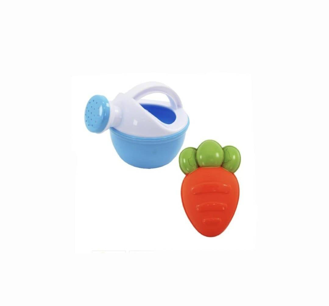 Set jucarii nisip 6 piese pentru copii, model Iepuras, albastru, 25 cm