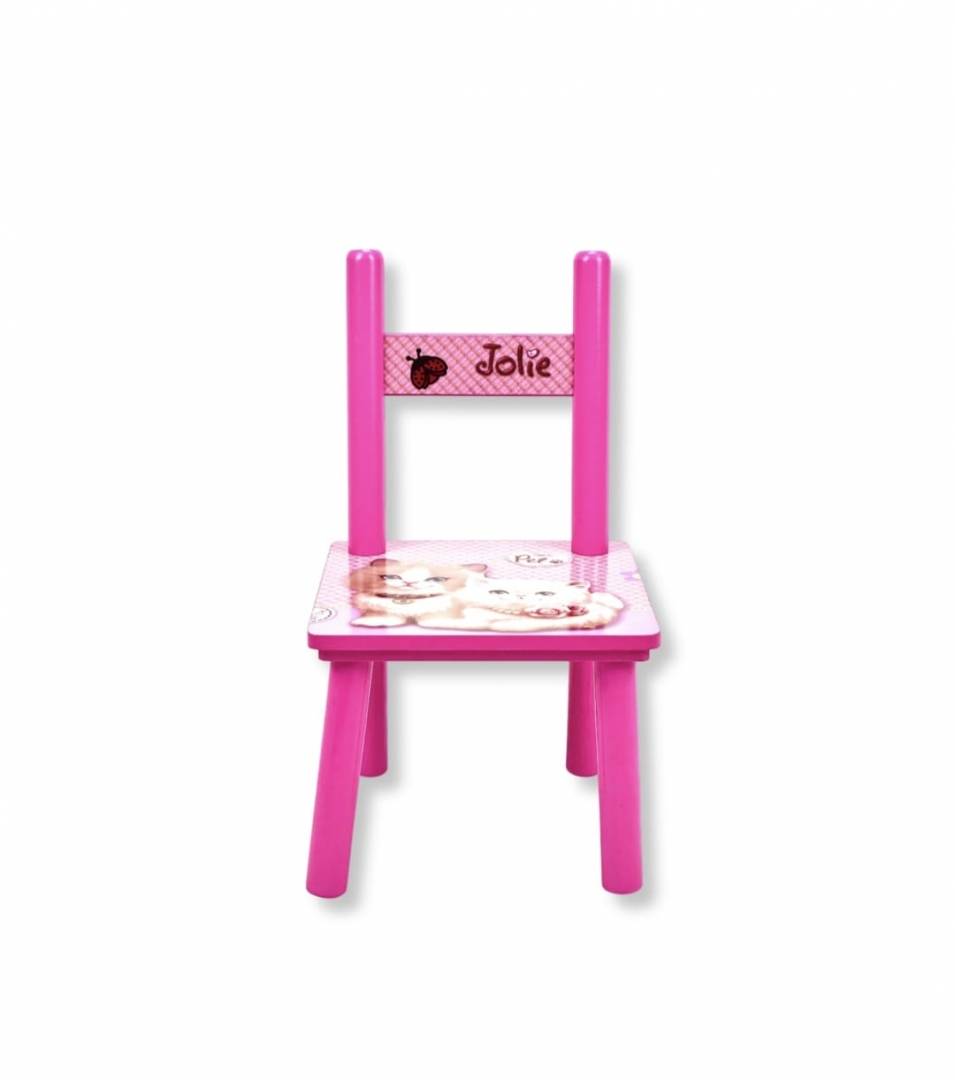 Set Masuta cu 2 scaune pentru copii, Pisicute, roz, 1 an+