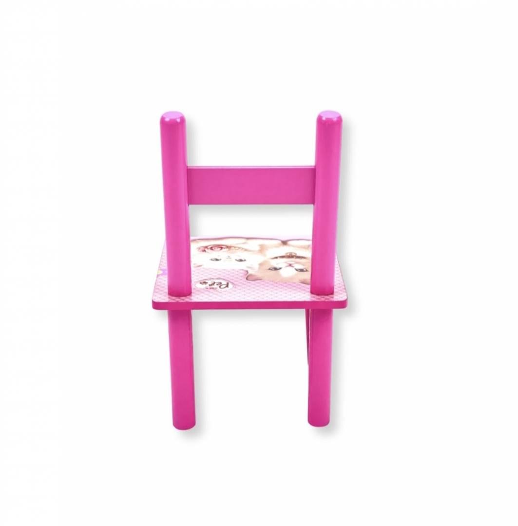 Set Masuta cu 2 scaune pentru copii, Pisicute, roz, 1 an+