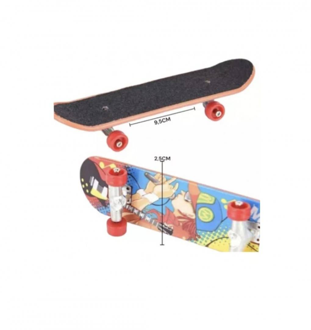 Set Mini Skateboard cu rampa, multicolor, 10 cm