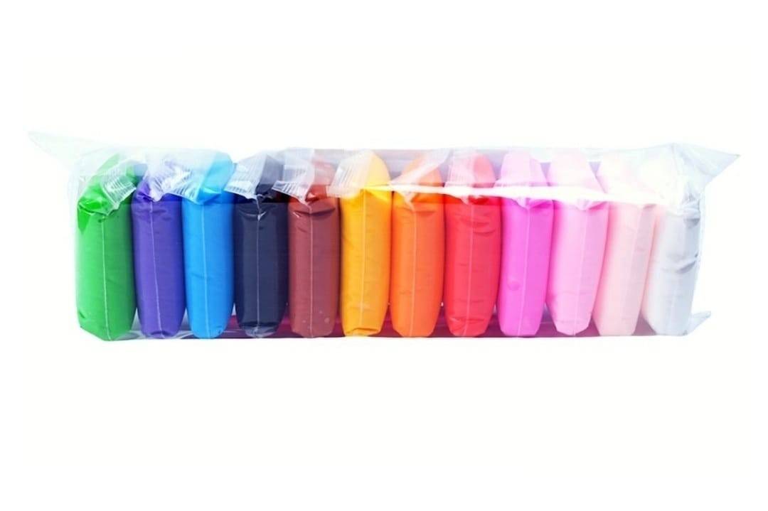 2 Seturi Plastelina Inteligenta, Modelling Clay, 12 culori, multicolor