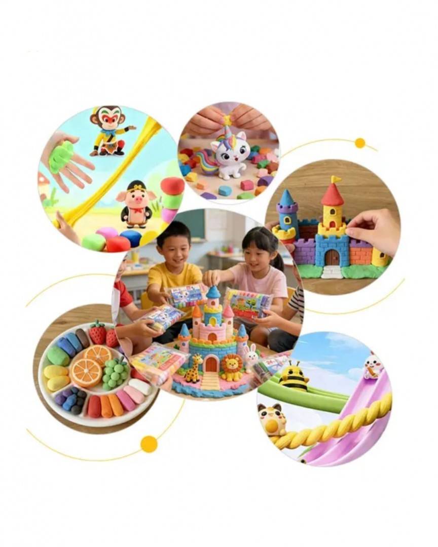 Set Plastilina inteligenta, Magic Clay, 12 culori, XXL, multicolor