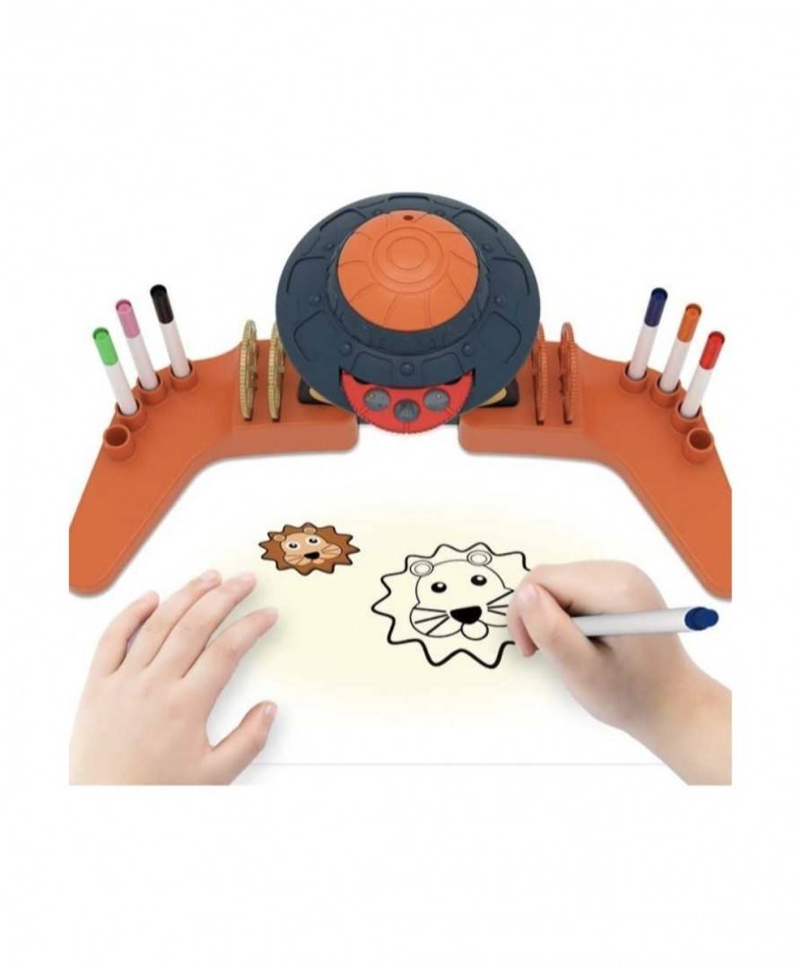 Set Proiector de desen pentru copii pe baterii cu markere, 48 imagini, 29 cm, multicolor