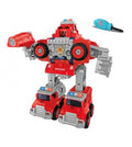 Set Robot, 5 in 1 masinute de pompieri cu surubelnita, rosu