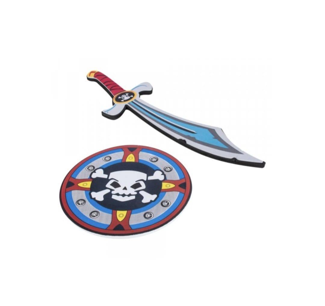 Set sabie si scut, model Pirat, spuma, multicolor