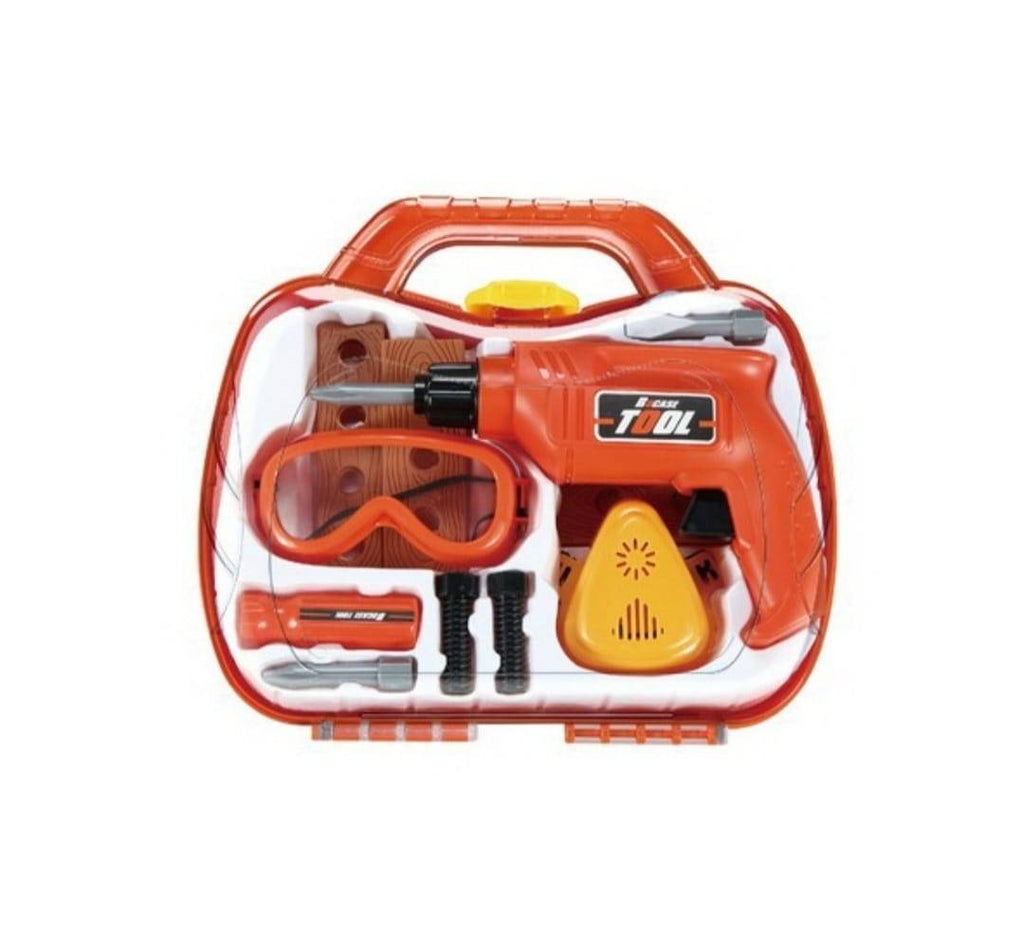 Set Trusa de unelte, bormasina, 10 accesorii, MASHASHOP, maro, 29 cm