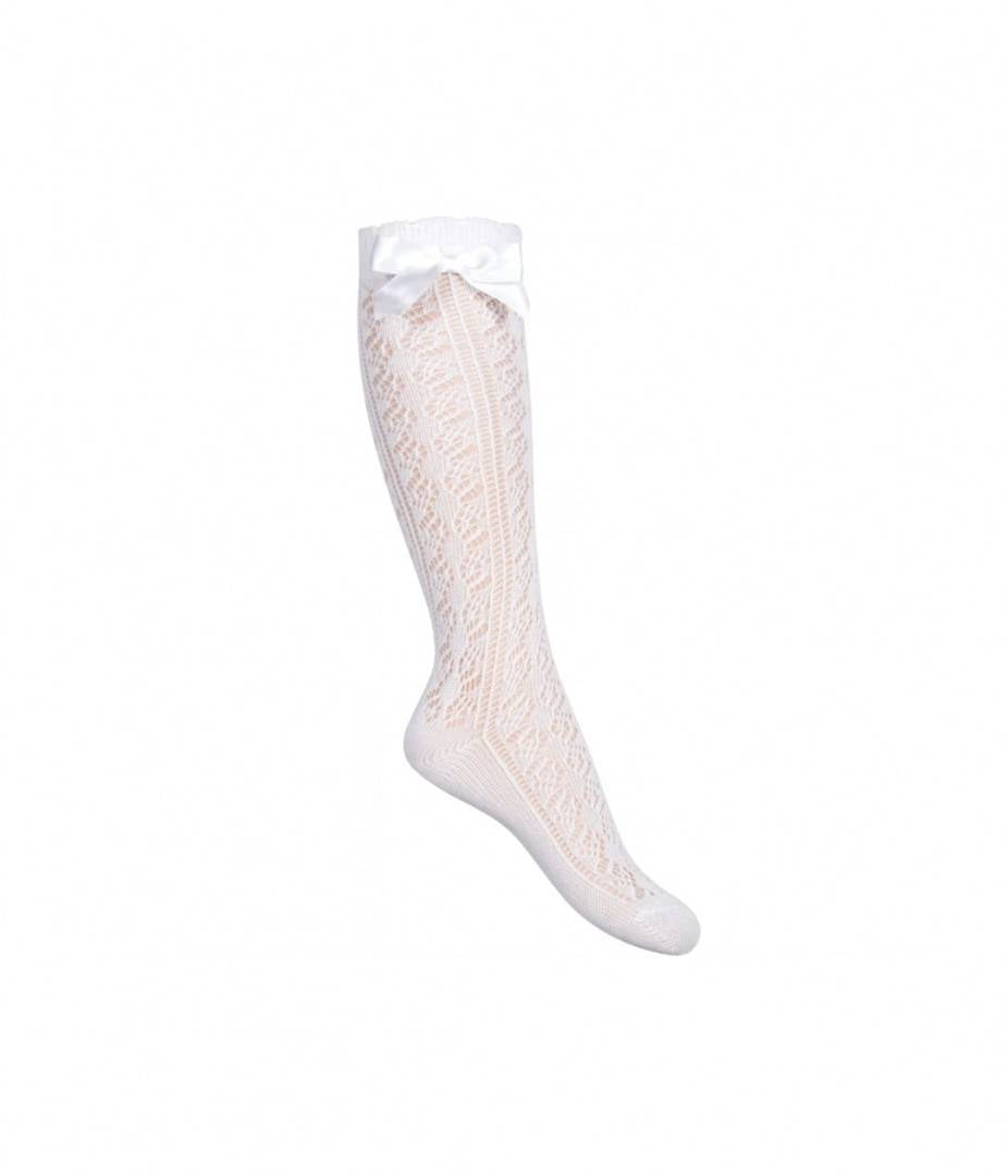 Sosete fete lungi fetita, gradinita, scoala, funda, alb, 2 ani - 12 ani