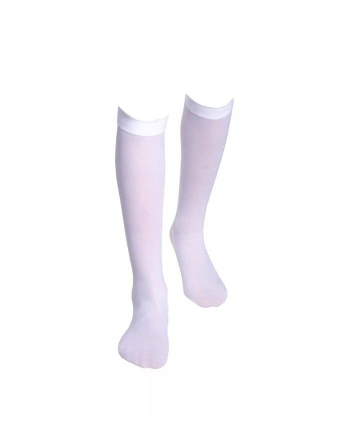 Sosete fete lungi fetita, gradinita, scoala, mycro 50, alb, 8 ani - 12 ani