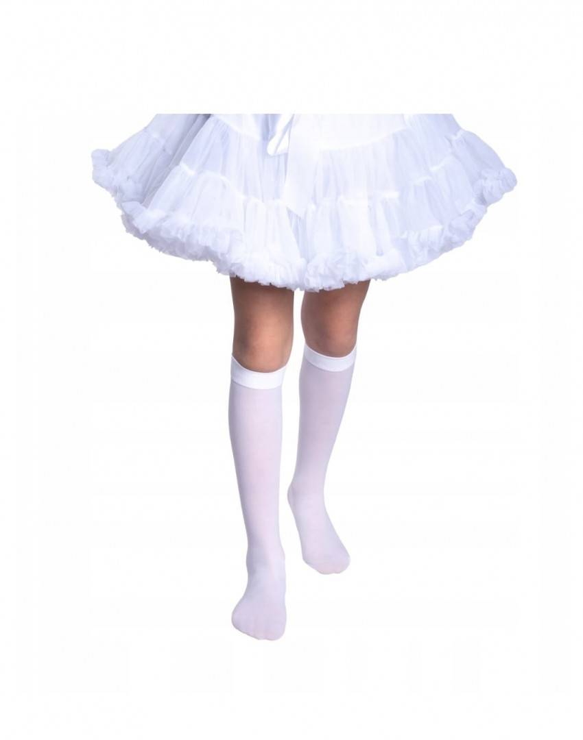 Sosete fete lungi fetita, gradinita, scoala, mycro 50, alb, 8 ani - 12 ani