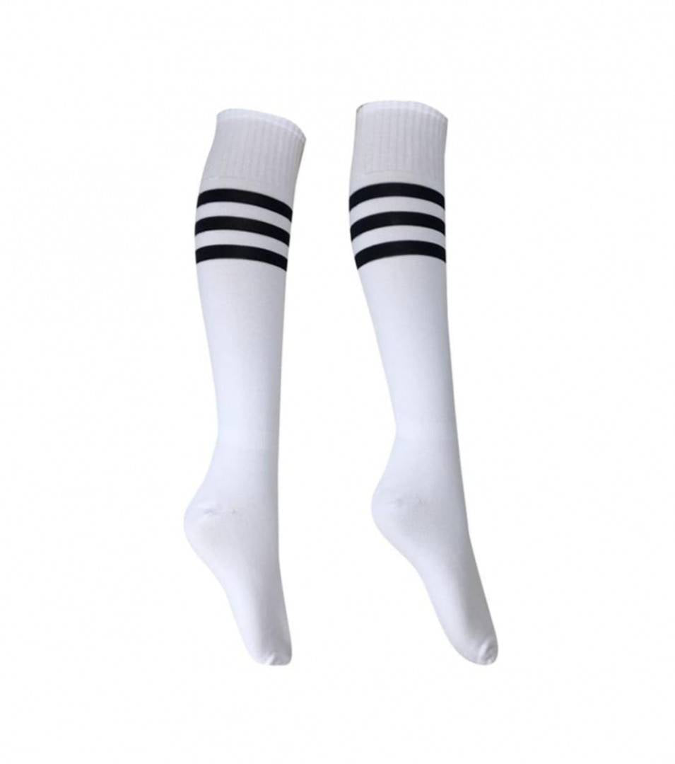 Sosete lungi copii, sport, fotbal, scoala, bumbac, alb, 5 ani - 7 ani - 13 ani