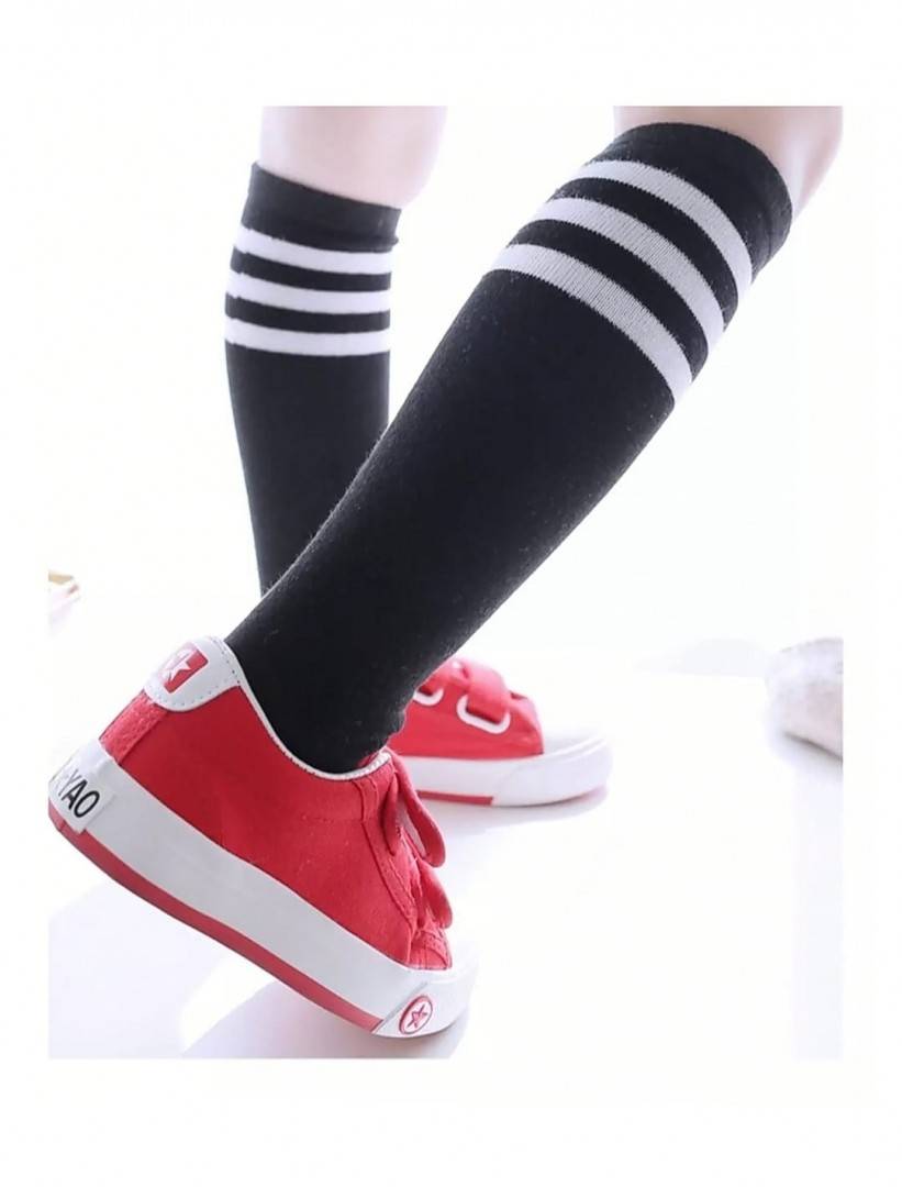 Sosete lungi copii, sport, fotbal, scoala, bumbac, negru, 5 ani - 7 ani - 13 ani