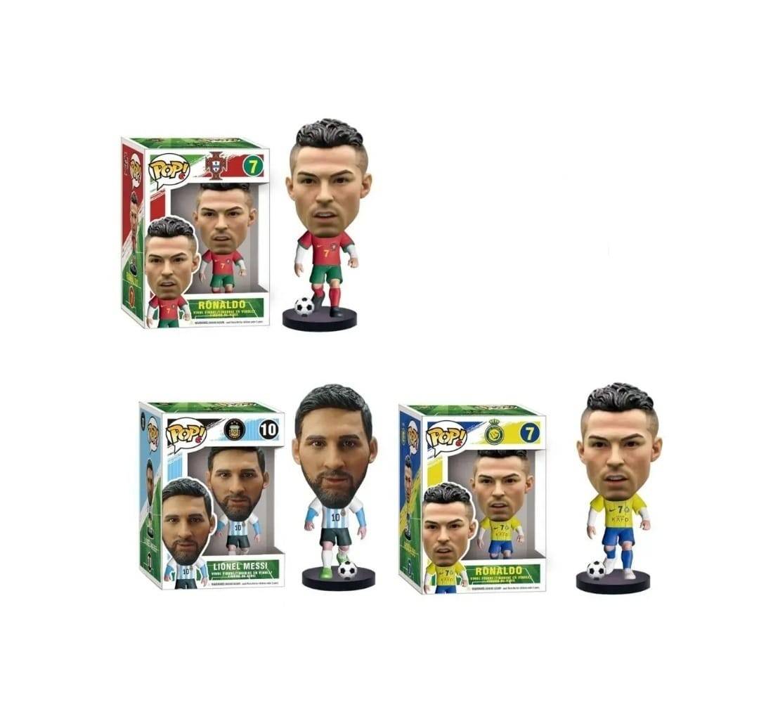 Set 3 Figurine Fotbalisti, Ronaldo , Messi, multicolor, 11 cm
