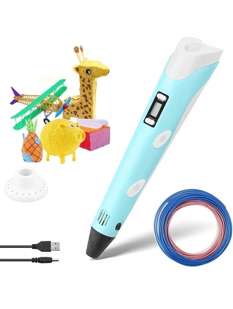 Stilou de imprimare 3D, filamanete PLU 10 m, albastru, 16 cm